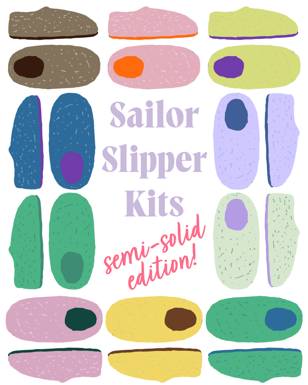 Semi-Solid Sailor Slipper Kits